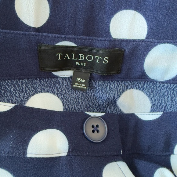 Navy & white polka dot button skirt - Picture 3 of 5